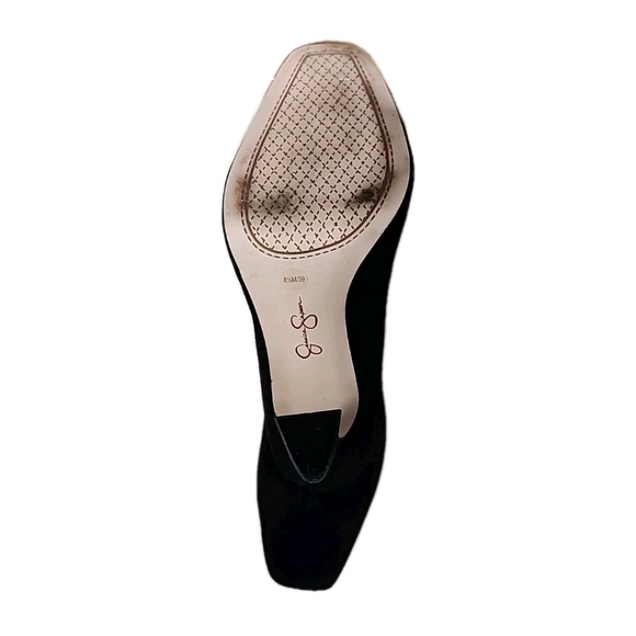 Jessica Simpson Mayrie US 8.5M Faux Suede Black Block Heel Square Toe Heels - Picture 11 of 12